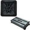 KICKER 44L7S154 Car Audio Solo-Baric 15" Square L7 Subwoofer Dual 4 Ohm Voice Coils 2000 Watts Peak Sub Includes Harmony HA-A800.1 Mono Amplifier view 1