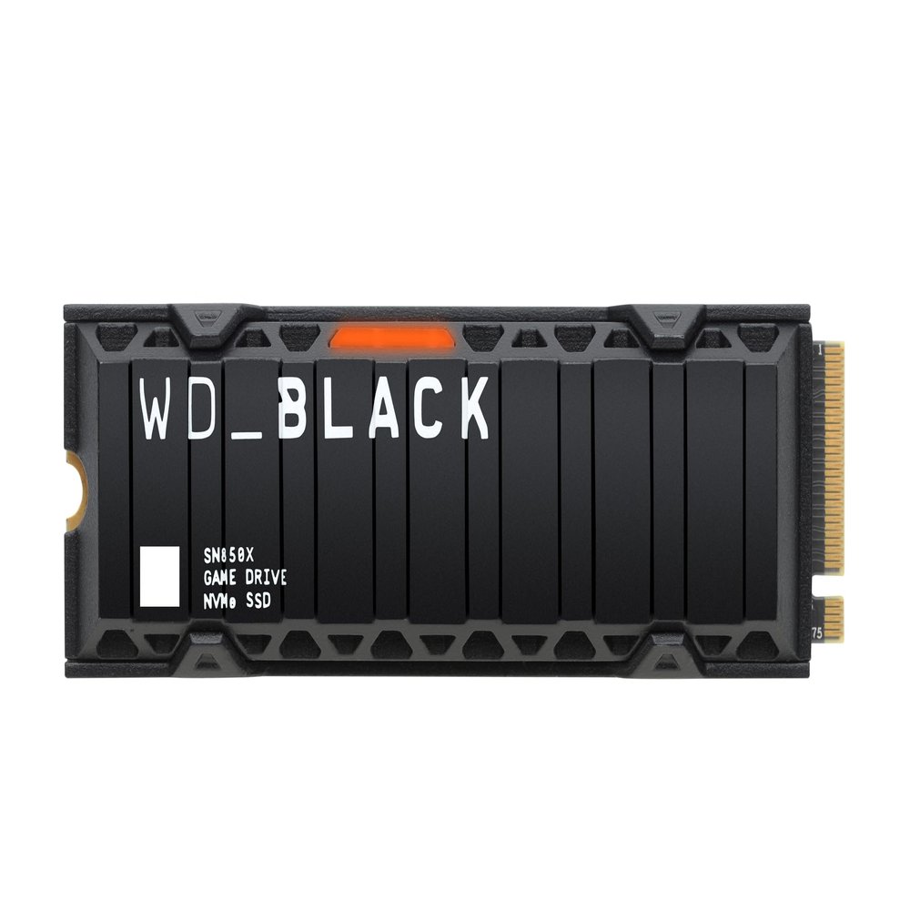 WD_BLACK SN850X 1TB NVMe SSD with Heatsink - M.2 2280, Up to 7,300 MB/s Read speeds, Up to 6,300 MB/s write speeds, Works with Playstation 5, High Performance Internal Solid State Drive - WDS100T2XHE