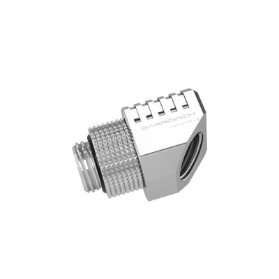 Barrowch G1/4" Angle 45 Degree Rotary Extender Fitting Male to Female FBFTWT45-V2 Special Limited Edition (Silver Shiny)