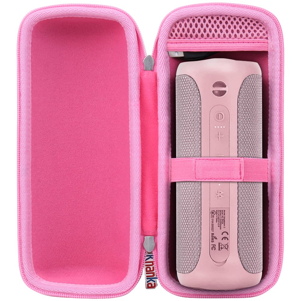 Khanka Hard Travel Case Replacement for SOWO Surgeboom 2 Outdoor Portable Bluetooth Speaker, Wireless IPX7 Waterproof Speaker, Case Only (Pink)