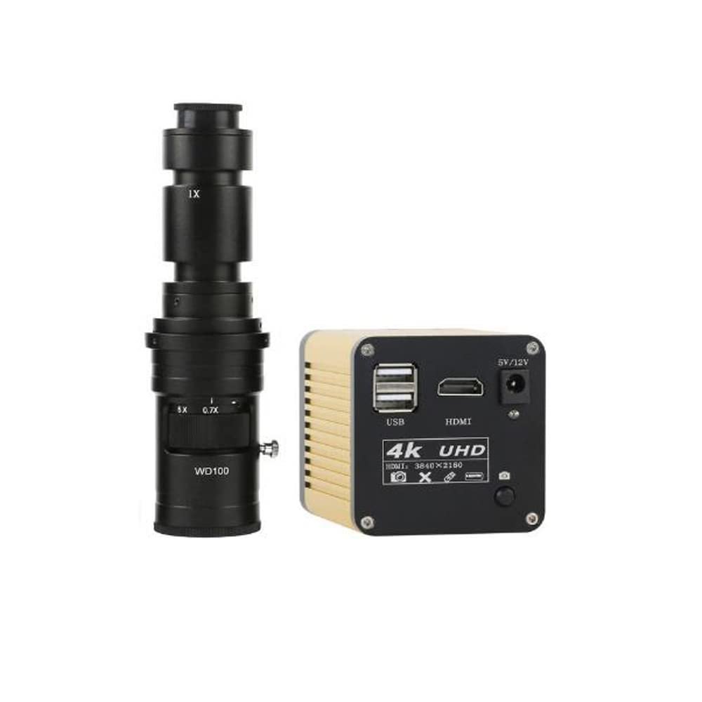 4K 1080P HDMI Digital Industrial Microscope Camera Measurement Electronic Magnifier U Disk Storage with Video Recorder & 500X C-Mount Lens