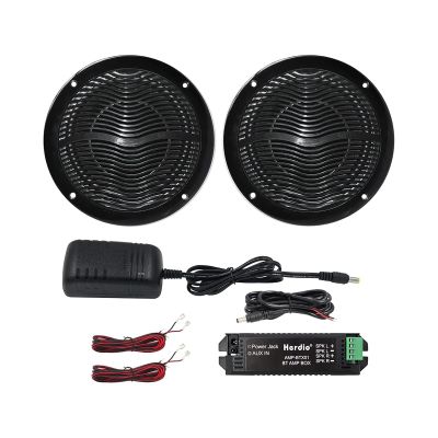 Herdio 6.5 Inch Marine Bluetooth Speakers 2 Way 120W Peak Boat Speakers for Car/ATV/UTV/Golf Cart Use, Pair, Black