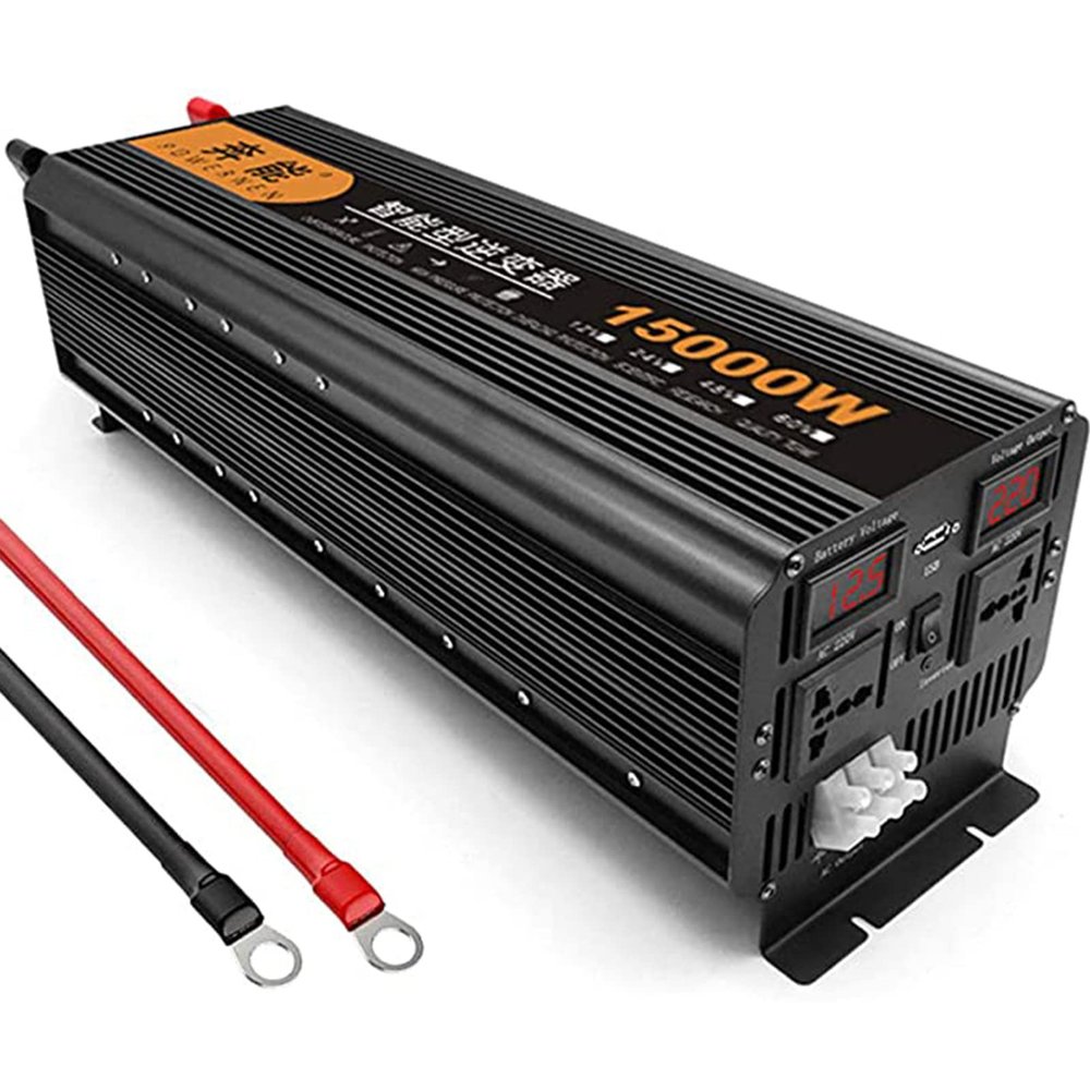 BEZAX Power Inverter,Peak 4000W,5000W,6000W,8000W,9000W,12000W,15000W DC 12V/24 Vto AC 220V Voltage Converter, Home Car Power Inverter with LCD Digital Display Dual Cooling Fans,15000W-12Vto220V