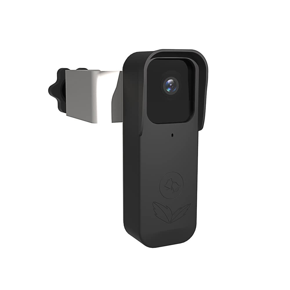 For Blink Doorbell Door Holder, Silicone with Parasol, Dust Protection, No-Drill Mounting Bracket for Blink Video Doorbell Cover Holder (Flashing, Black) A363