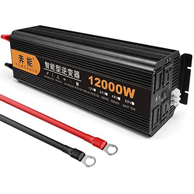 BEZAX Car Power Inverter 4000W,5000W,6000W,8000W,9000W,12000W,15000W Smart Inverter DC 12V 24V to AC 220V Transformer Voltage Converter with Socket,for Caravan/Truck Outdoor Travel,12000W-12Vto220V