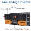 BEZAX 2600W 3200W Peak Pure Sine Wave Power Inverter 12V/24V to 220V 230V 240V Dual Voltage Car Truck Voltage Converter with USB Port Direct Connection to Car Battery,2600W-48Vto220V view 3