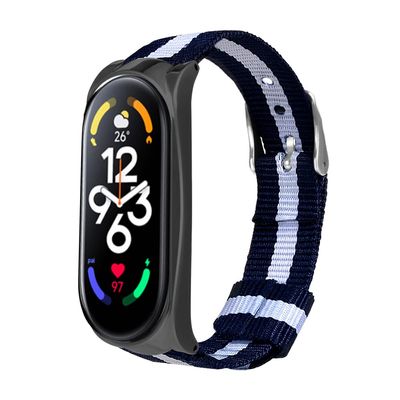KangPlus Wristband Compatible with Xiaomi Mi Band 7,Sport Canvas Replacement Wrist Band Adjustable Durable Soft Lightweight Strap Compatible with Xiaomi Mi Band 7- Black