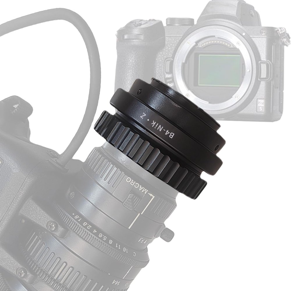 B4-NIK/Z Lens Adapter Compatible with B4 2/3" Broadcast Grade Mount Lens & for Nik/Z Mount Camera Z5 Z6 Z7 Camera.with Tripod Mount