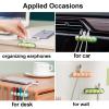 Cable Clips, 3 PCS Cable Holder, Pod Shape Cable Clip Cord Organizer, Silicone Adhesive USB Cable Holder Cord Management for Desk/Car/Home/Office view 4