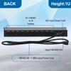 10 Outlets Horizontal 1U PDU Rackmount Power Strip - 10 Individual Led Switches, 100V-250V-1800 Joules, w/ 6 ft Power Cord for OfficeHome and Network Server view 3