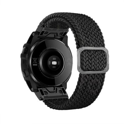 SKM 26 22mm Sport Nylon Watchband Wriststrap for Garmin Fenix 7 Fenix 7X Easy Fit Quick Release Wristbands Bracelet (Color : Black, Size : 22mm Fenix 7)