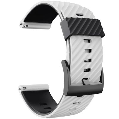 Wscebck 24MM for Suunto 7/Suunto D5 Replacement Wristband Silicone Sports Smart Watch Straps for Suunto 9 Baro/Sport Wrist HR Baro Watchband (Color : White Black, Size : Suunto Sport baro)