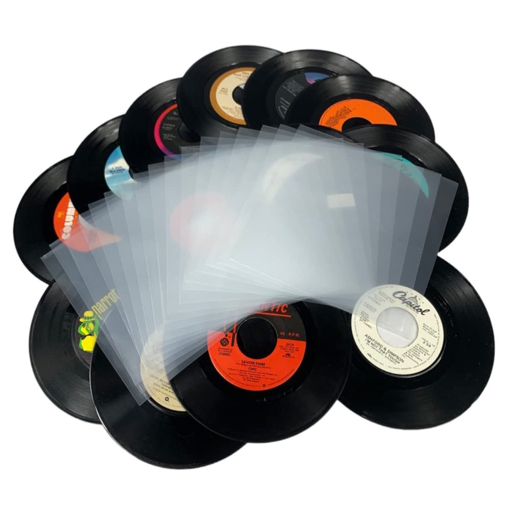 45 rpm Vinyl Record Sleeves  Premium High Clarity 3mil Plastic Outer Covers for 7 inch Albums Anti-Static LP Record Storage Protective Jackets 100 pack