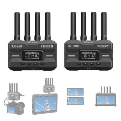 Accsoon CineView SE Wireless Video Transmitter&Receiver, HDMI SDI Dual-Band Transmission, Range of 1200ft/350m,Latency 0.05s&1080P HD Video, Support 4 Devices, Compatible with CineView M7 Pro/HE/2 SDI