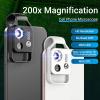 Microscope Kit 200X Magnification Microscope Lens for Portable Phone Mobile Macro Lens Microscope Lens Adapters (Color : Black Without CPL) view 4