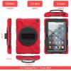 360 Rotatable case for Fire7 2022 12th Generation 7 '' Detachable Shoulder Strap/Hand Strap/Rotating Kickstand Shockproof dustproof Sturdy Protective case (Fire7 2022, Red) view 3