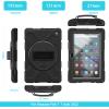 360 Rotatable case for Fire7 2022 12th Generation 7 '' Detachable Shoulder Strap/Hand Strap/Rotating Kickstand Shockproof dustproof Sturdy Protective case (Fire7 2022, Black) view 3