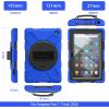 360 Rotatable case for Fire7 2022 12th Generation 7 '' Detachable Shoulder Strap/Hand Strap/Rotating Kickstand Shockproof dustproof Sturdy Protective case (Fire7 2022,Blue) view 3