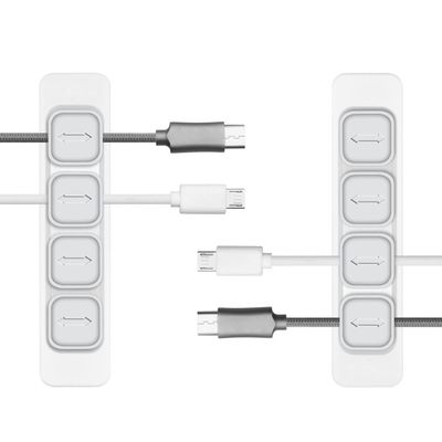 Yugoo Magnetic Cable Organizer, Magnetic Cable Clips, Cable Holder Clips Organizer, Desktop Cord Management for All Wires (2 Pack, White)