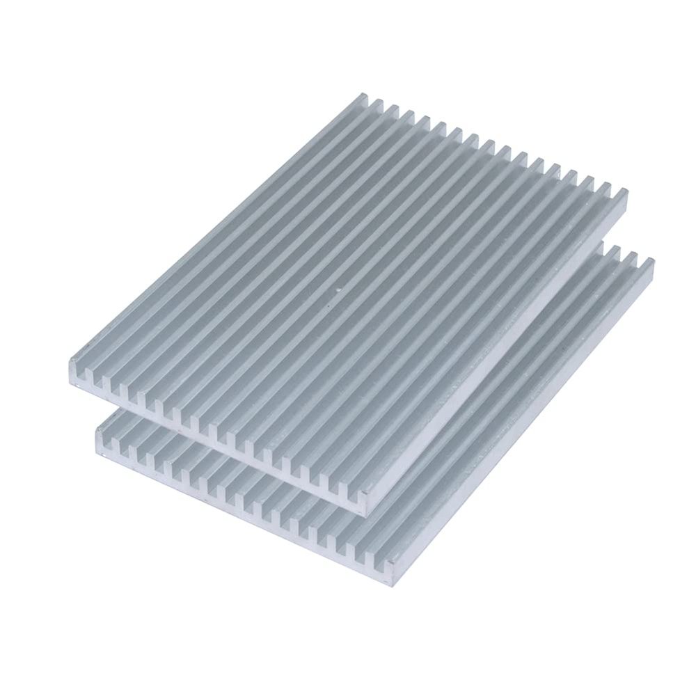 2PCS Aluminum Heatsink 100mm x 61mm x 5.5mm / 3.94 x 2.4 x 0.22inch Heat Sink Cooling Radiator for IC Chip RAM LED Electronic Cooler Heat Dissipation