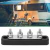 4 Stud Power Distribution Block 3/16in Bus Bar Junction Terminal 150A DC 48V Battery Cable Splitter Heavy Duty Electrical Busbar for 12V 24V Systems view 2