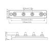 4 Stud Power Distribution Block 3/16in Bus Bar Junction Terminal 150A DC 48V Battery Cable Splitter Heavy Duty Electrical Busbar for 12V 24V Systems view 4