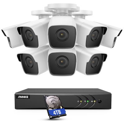 ANNKE 8CH 8 Camera Security System with AI Human/Vehicle Detection, 8 x 5MP IP67 Weatherproof Outdoor CCTV Cameras, 100 ft Night Vision with Smart IR & WDR for Home Surveillance, 4 TB Hard Drive