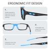 SooGree Sports Goggles Glasses Football Soccer Safety Glasses Goggles Adjustable Strap Interchangeable Temples for Men Youth (Black frame blue pad) view 4