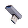 Cablecc 10Gbps USB3.0 Male Low Profile 90 Degree Left Angled Type to Female Extension Power Data Video Adapter view 1