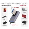 Cablecc 10Gbps USB3.0 Male Low Profile 90 Degree Left Angled Type to Female Extension Power Data Video Adapter view 3