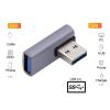 Cablecc 10Gbps USB3.0 Male Low Profile 90 Degree Left Angled Type to Female Extension Power Data Video Adapter view 4