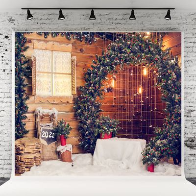 10x6.5ft Christmas Backdrop Wooden Wall Xmas Tree Photography Background Holiday Party Kids Newborn Baby Shower Decoration Photo Studio Props