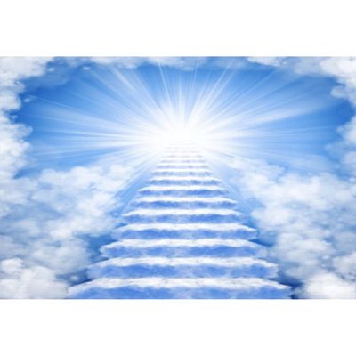 DORCEV 15x10ft Heaven Backdrop - Blue02 Vinyl - Baptism Occasion - No Accessories - High Resolution, Foldable & Portable