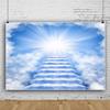 DORCEV 15x10ft Heaven Backdrop - Blue02 Vinyl - Baptism Occasion - No Accessories - High Resolution, Foldable & Portable view 3