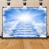 DORCEV 15x10ft Heaven Backdrop - Blue02 Vinyl - Baptism Occasion - No Accessories - High Resolution, Foldable & Portable view 4