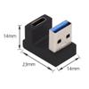 Cablecc USB-C Type C Female Back Angled Opposite U Shape to USB 3.0 A Male Data Adapter for Laptop Desktop view 2