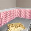 Anti-Collision Wall Stickers, Home Self-Adhesive Waterproof Soft Wall Mat, 3D Self-Adhesive Wall Panel, for Children's Bedroom (Color : Pink, Size : 3pcs) view 1