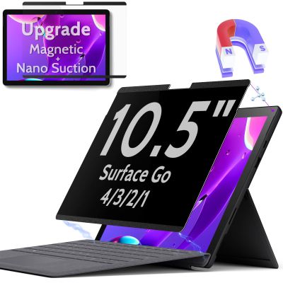 Peslv Magnetic Privacy Screen for Surface Go 4/3/2/1 10.5 Inch, Removable Anti Blue Light Glare Filter, Black Security Private Apy Block Protector