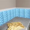 Anti-Collision Wall Stickers, Home Self-Adhesive Waterproof Soft Wall Mat, 3D Self-Adhesive Wall Panel, for Children's Bedroom (Color : Blue, Size : 8pcs) view 1