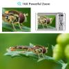 Andoer Portable Digital Camera 48MP 2.7K 2.88-inch IPS Screen 16X Zoom Auto Focus Self-Timer 128GB Extended Memory Face Detection Anti-Shaking with 2pcs Batteries Hand Strap Carry Pouch view 4
