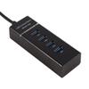 4 Port USB 3.0 Portable High Speed Hub Converter Adapter Extender for Card Reader,Support 7/8, /Vista/ OS (Black) view 3