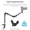 Andoer ST-01 Flexible Foldable Desk Mount Stand Metal Bracket with 1/4 Inch Screw Ballhead Adapter 3kg Load Capacity for Fill Light LED Ring Light Webcam Camera Smartphone view 2