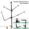 Andoer ST-01 Flexible Foldable Desk Mount Stand Metal Bracket with 1/4 Inch Screw Ballhead Adapter 3kg Load Capacity for Fill Light LED Ring Light Webcam Camera Smartphone view 4