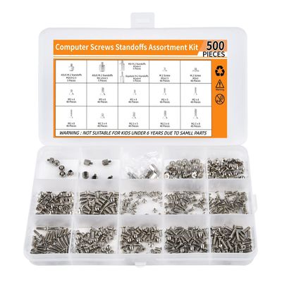 500PCS M.2 SSD Screw Kit, M.2 Standoff and Screw Kit for Asus Gigabyte MSI ASRock Motherboards, M.2 M2.5 M3 SSD Mounting Screws for Asus HP Dell Lenovo MSI Laptop Notebook DIY PC Computer