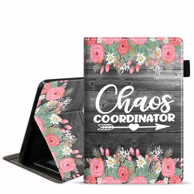 DEHJYYIJUY Case for All-New Amazon Kindle Fire 7 Tablet (7 inch Display, 9th/7th Generation, 2019/2017 Release), Premium PU Leather Cover with Card Slot & Pencil Holder, Chaos Coordinator