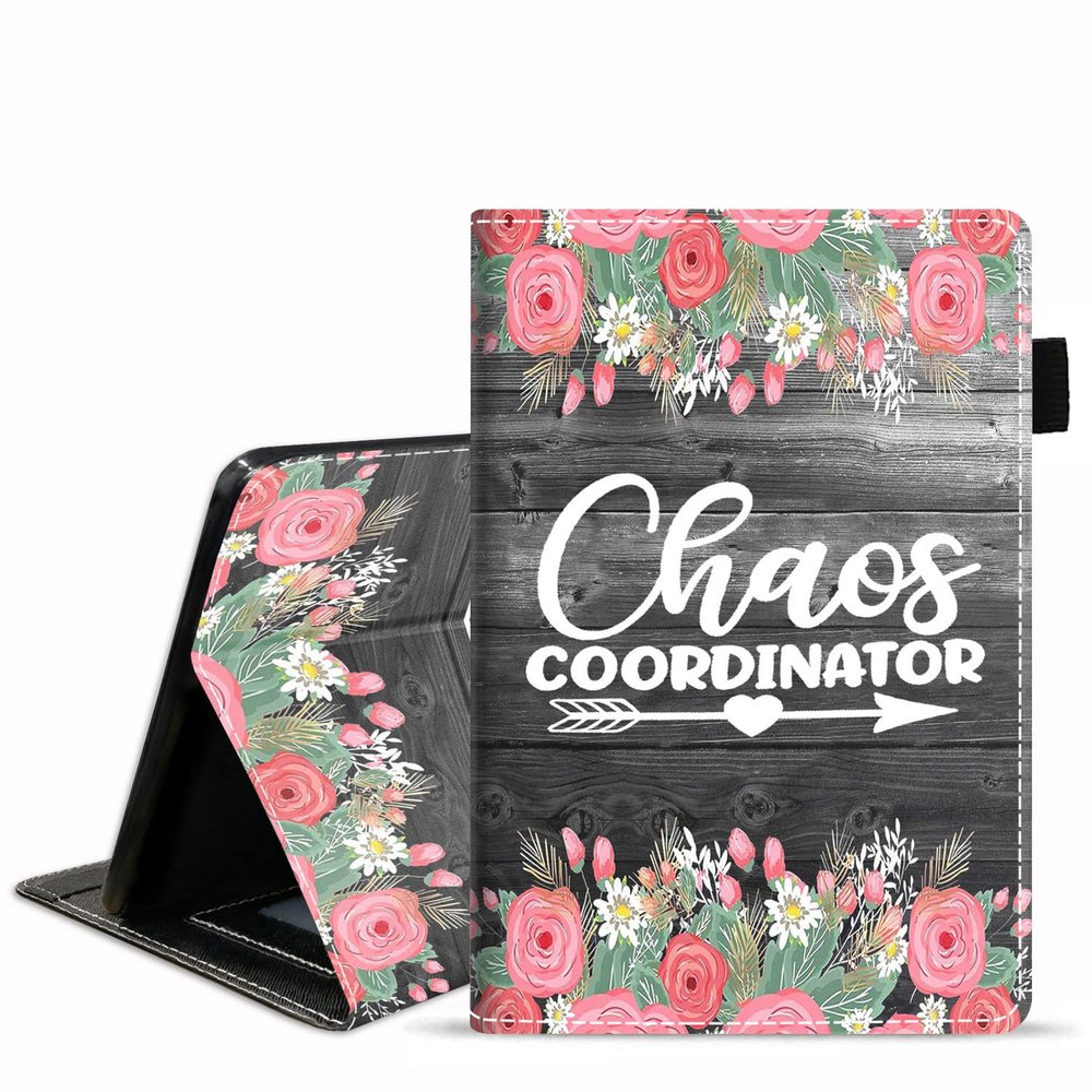 DEHJYYIJUY Case for All-New Amazon Kindle Fire 7 Tablet (7 inch Display, 9th/7th Generation, 2019/2017 Release), Premium PU Leather Cover with Card Slot & Pencil Holder, Chaos Coordinator