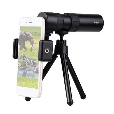 Andoer 10X-300X Mini Monocular Telescope BAK4 Prisms Life Water-Resistant with Phone Holder Mini Tripod Stand Carry Bag for Watching Scenery Bird Wildlife Concert Sports Events