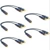 DteeDck RCA Splitter 1 Male 2 Female 5 Pack, RCA Y Splitter RCA Cable Audio Video Splitter Adapter Extension Cord 0.2M/0.65ft for Subwoofer Speaker view 1