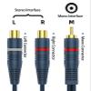 DteeDck RCA Splitter 1 Male 2 Female 5 Pack, RCA Y Splitter RCA Cable Audio Video Splitter Adapter Extension Cord 0.2M/0.65ft for Subwoofer Speaker view 3