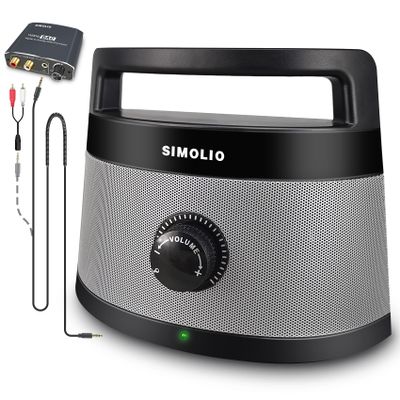 SIMOLIO Wired Speakers for TV with Tone Control, TV Wired-Speakers with 5.5M Long Cord for Digital & Analog Audio, Personal Soundbar with Sleep Timer, Ideal for Hard of Hearing and Seniors SM-961